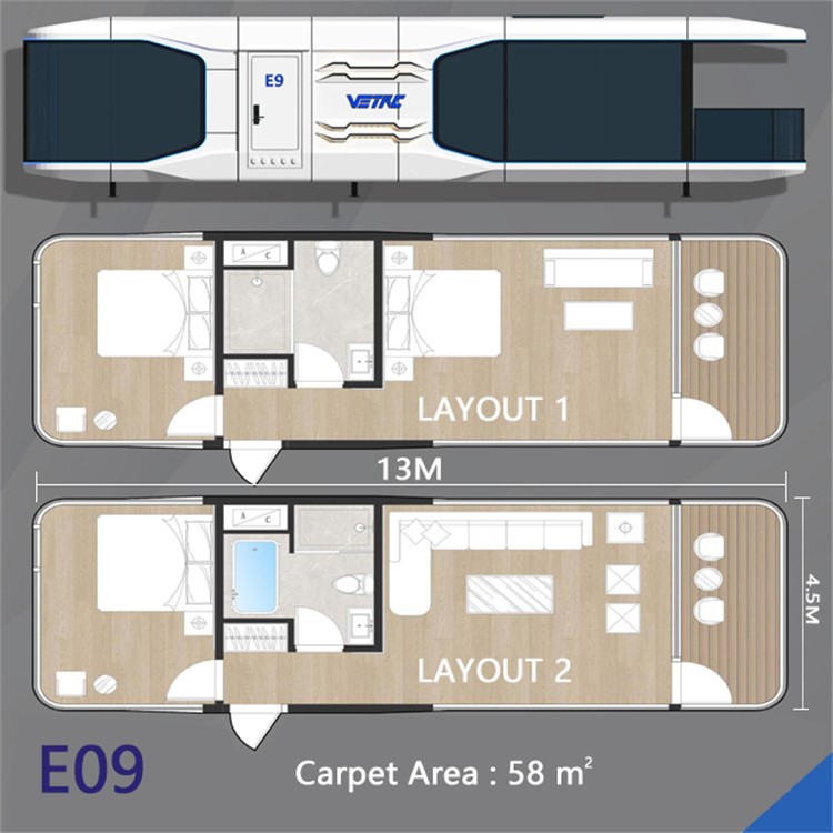 portable vessel capsule room hotel with toilet 2
